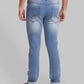 Men Blue Slim Tapered Fit Plain Cotton Blend Jeans