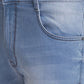 Men Blue Slim Tapered Fit Plain Cotton Blend Jeans