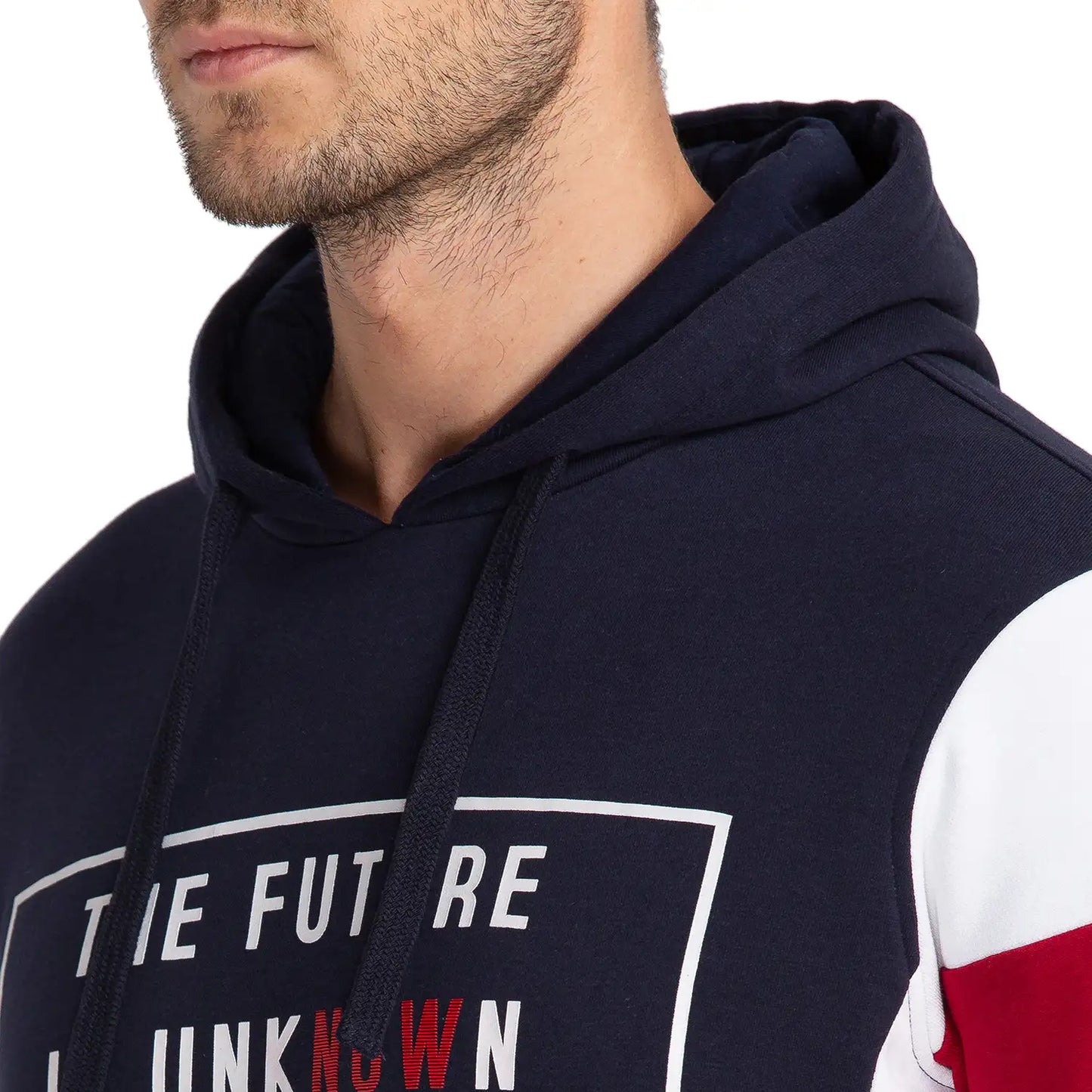 Men Blue Regular Fit Cut & Sew Cotton Polyester Blend Sweatshirts