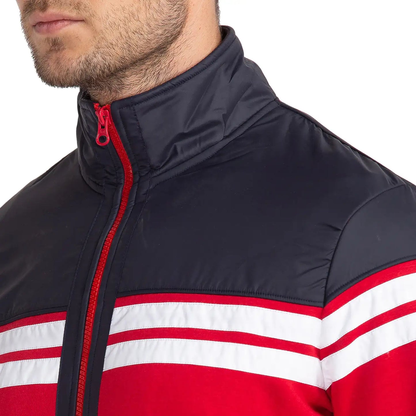 Men Red Regular Fit Cut & Sew Cotton Polyester Blend Sweatshirts