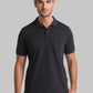 Men Grey Regular Fit Solid Cotton Round Neck Collar Polo T-Shirt