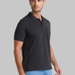 Men Grey Regular Fit Solid Cotton Round Neck Collar Polo T-Shirt
