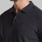 Men Grey Regular Fit Solid Cotton Round Neck Collar Polo T-Shirt