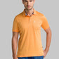 Men Orange Regular Fit Print Cotton Round Neck Collar Polo T-Shirt