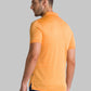 Men Orange Regular Fit Print Cotton Round Neck Collar Polo T-Shirt