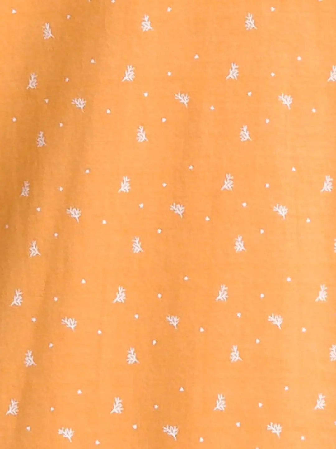 Men Orange Regular Fit Print Cotton Round Neck Collar Polo T-Shirt