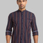 Men Red Slim Fit Stripe Cotton Full Sleeve Shirts