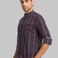 Men Red Slim Fit Stripe Cotton Full Sleeve Shirts