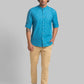 Men Blue Slim Fit Print Cotton Full Sleeve Shirts