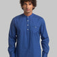 Men Blue Slim Fit Solid Cotton Full Sleeve Shirts