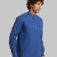 Men Blue Slim Fit Solid Cotton Full Sleeve Shirts