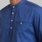 Men Blue Slim Fit Solid Cotton Full Sleeve Shirts