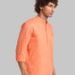 Men Orange Slim Fit Solid Cotton Full Sleeve Shirts