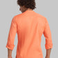 Men Orange Slim Fit Solid Cotton Full Sleeve Shirts