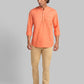 Men Orange Slim Fit Solid Cotton Full Sleeve Shirts