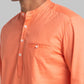 Men Orange Slim Fit Solid Cotton Full Sleeve Shirts