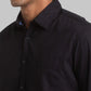 Men Black Slim Fit Solid Cotton Full Sleeve Shirts