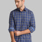 Men Blue Slim Fit Checks Cotton Full Sleeve Shirts