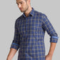 Men Blue Slim Fit Checks Cotton Full Sleeve Shirts