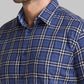 Men Blue Slim Fit Checks Cotton Full Sleeve Shirts
