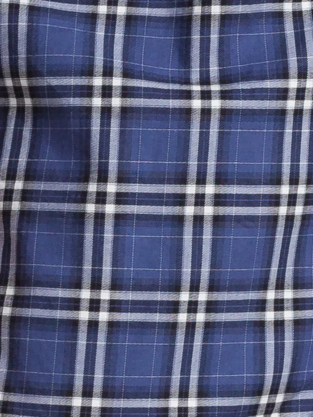 Men Blue Slim Fit Checks Cotton Full Sleeve Shirts