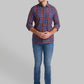 Men Blue Slim Fit Checks Cotton Full Sleeve Shirts