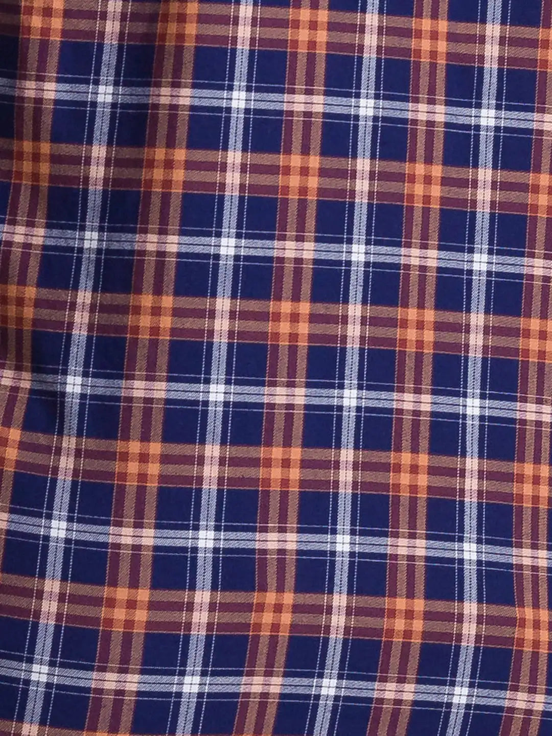 Men Blue Slim Fit Checks Cotton Full Sleeve Shirts