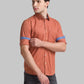 Men Red Slim Fit Print Cotton Full Sleeve Shirts