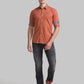 Men Red Slim Fit Print Cotton Full Sleeve Shirts