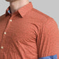 Men Red Slim Fit Print Cotton Full Sleeve Shirts