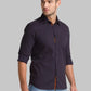 Men Black Slim Fit Print Cotton Full Sleeve Shirts