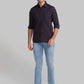 Men Black Slim Fit Print Cotton Full Sleeve Shirts