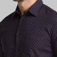 Men Black Slim Fit Print Cotton Full Sleeve Shirts