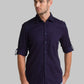 Men Blue Slim Fit Solid Cotton Full Sleeve Shirts