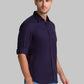 Men Blue Slim Fit Solid Cotton Full Sleeve Shirts