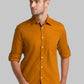 Men Yellow Slim Fit Solid Cotton Full Sleeve Shirts