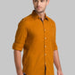 Men Yellow Slim Fit Solid Cotton Full Sleeve Shirts