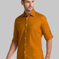 Men Yellow Slim Fit Solid Cotton Full Sleeve Shirts