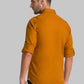 Men Yellow Slim Fit Solid Cotton Full Sleeve Shirts