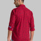 Men Red Slim Fit Print Cotton Full Sleeve Shirts