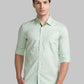 Men Green Slim Fit Print Cotton Full Sleeve Shirts