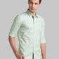 Men Green Slim Fit Print Cotton Full Sleeve Shirts