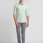 Men Green Slim Fit Print Cotton Full Sleeve Shirts
