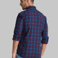 Men Blue Slim Fit Checks Cotton Blend Full Sleeve Shirts