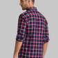 Men Blue Slim Fit Checks Cotton Blend Full Sleeve Shirts