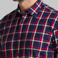 Men Blue Slim Fit Checks Cotton Blend Full Sleeve Shirts
