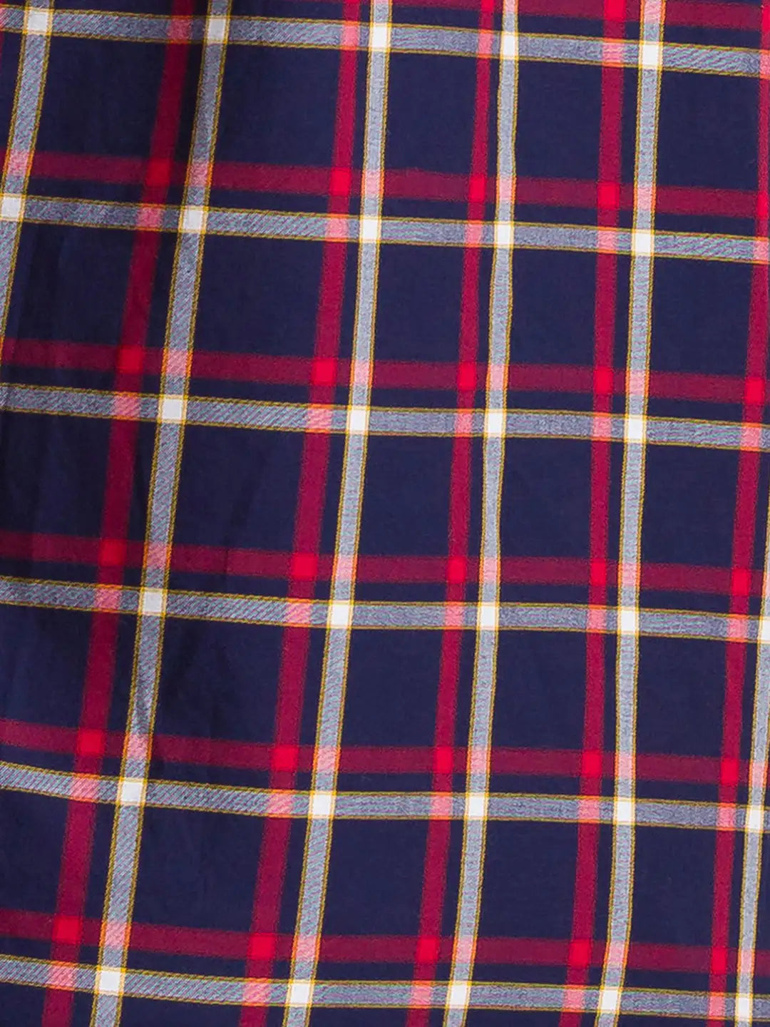 Men Blue Slim Fit Checks Cotton Blend Full Sleeve Shirts