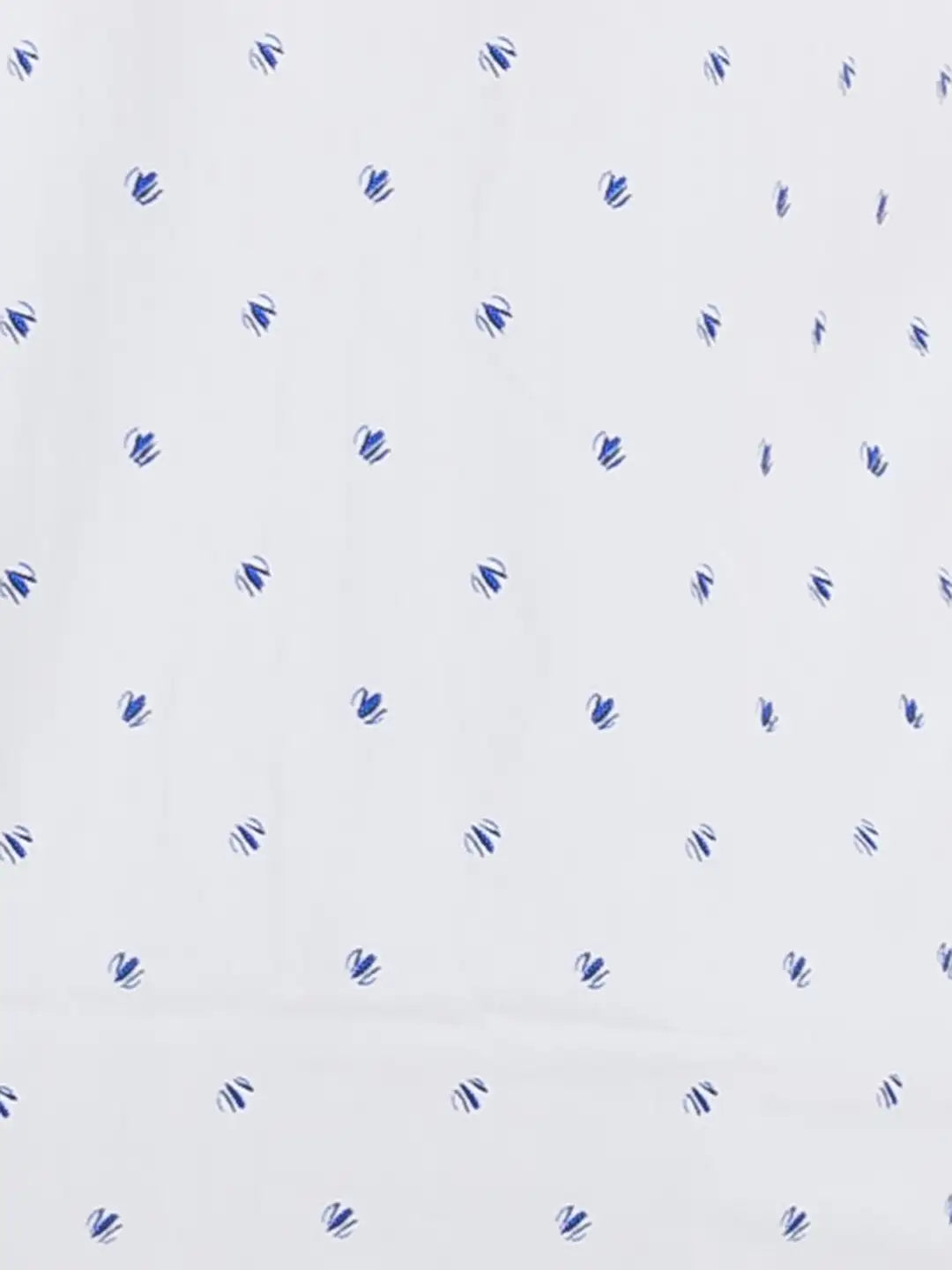 Men White Slim Fit Print Polyester Blend Full Sleeve Shirts