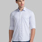 Men Blue Slim Fit Print Bamboo Microfiber Blend Full Sleeve Shirts