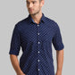 Men Blue Slim Fit Print Cotton Full Sleeve Shirts